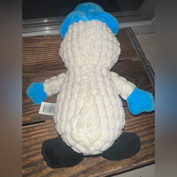 Snowman Dog Toy Plush with Blue Hat and Blue gloves ~NWT ~ squeaker - Picture 6 of 7